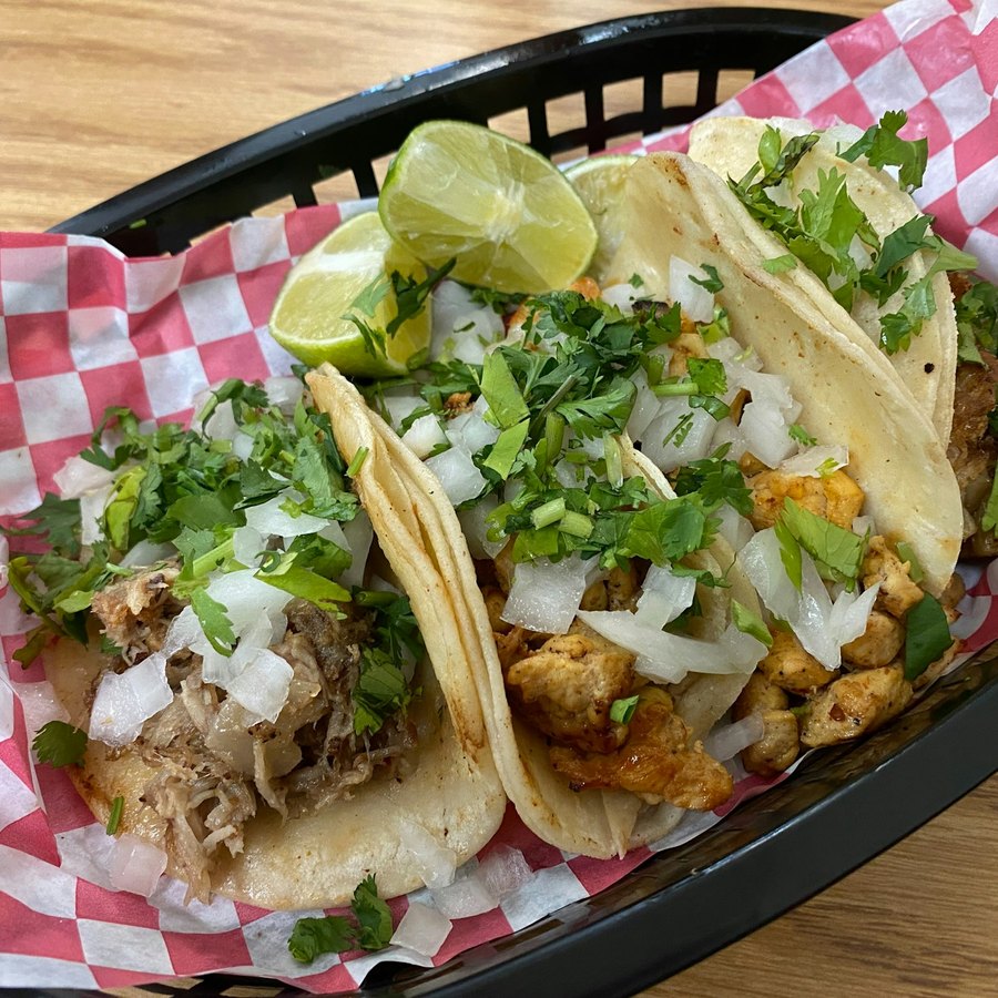 Tacos with fresh toppings; stock photography for a fictional demo